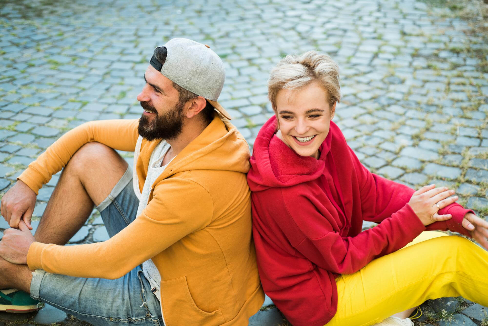 Active couple getting ready